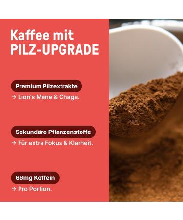 Braineffect Mushroom Coffee - Instant Arabica with Lion's Mane & Chaga | Boost Focus & Energy | 30 Portions - Shop Now! - Buy Online on GoSupps.com