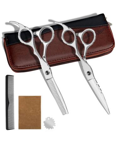 Professional Hair Cutting Scissors & Thinning Shears Kit - 6.5 Grooming Set for Men, Women & Pets with Comb & Case - Buy Online on GoSupps.com