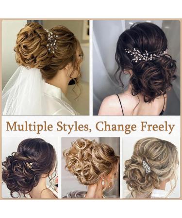 Sofeiyan Messy Bun Hair Piece Wavy Curly Extension in Golden Brown - Women's Drawstring Ponytail Chignon Clip-In Combs - Buy Online on GoSupps.com