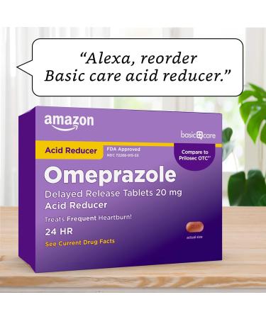 Amazon Basic Care Omeprazole Delayed Release Tablets 20 mg - Acid Reducer, 14 Count Pack - Buy Online on GoSupps.com