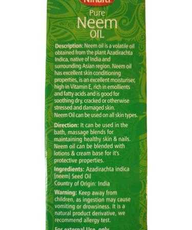Niharti Pure Neem Oil 100ml - Buy Online on GoSupps.com