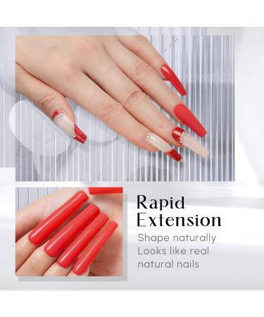 60ml Red Poly Extension Nail Gel - Quick Building UV Nail Gel for Salon & DIY Nail Art - Buy Online on GoSupps.com