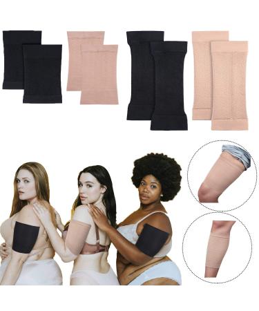 2 Pairs Plus Size Arm Shapers  Arm Compression Sleeve Upper Arm Sleeve for women 2 Pairs Plus Size Slimming Compression Leg Wrap for Women Mix-1