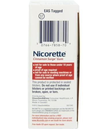 NICORETTE Gum 4mg CINNAMON 100 - Quit Smoking Aid Kit - Buy Online on GoSupps.com