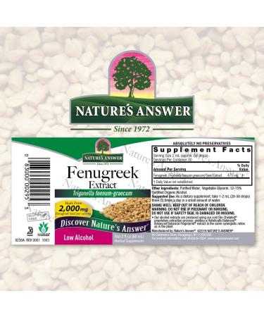 Nature's Answer Fenugreek Seed 2oz - Organic Lactation & Menopause Support - Buy Online on GoSupps.com