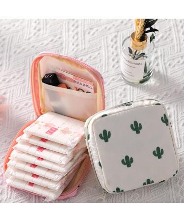 4-Piece Tampon Storage Bag Set | Portable Hygiene Organizer for Women | Large Capacity Menstruation Zipper Pouch | Ideal for Girls & Women - 12x12 cm - Buy Online on GoSupps.com
