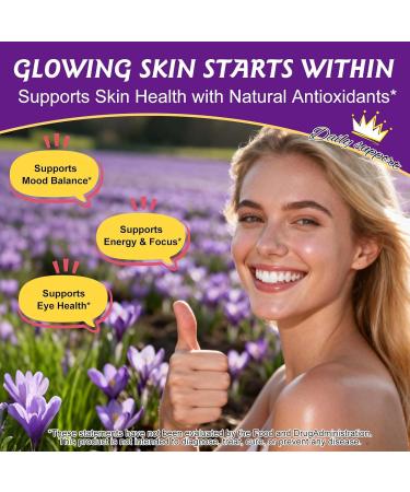 Saffron Supplements for Mood Energy & Vision Support 88.5mg Pure Saffron Extract Capsules Focus Eye & Stress Relief Support for Women & Men Vegan Non-GMO 90 Veggie Capsules (3 Month Supply) - Buy Online on GoSupps.com