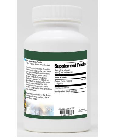 Blessed Thistle (Certified Organic) - 450 mg (100 Capsules ZIN: 517577) - Buy Online on GoSupps.com