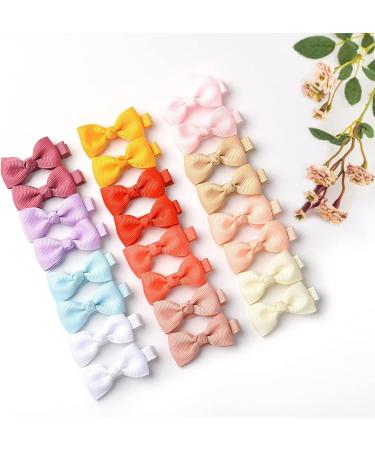 ALinmo 80 Pcs Small 2 Inch Baby Hair Clips - Ribbon Covered Hair Bow Clips for Baby Fine Hair - Buy Online on GoSupps.com