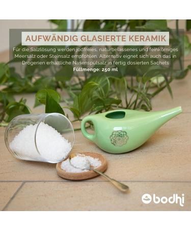 Ceramic Neti Pot with Gold Mandala Design for Nasal Rinse - Nose Shower Jug - Buy Online on GoSupps.com