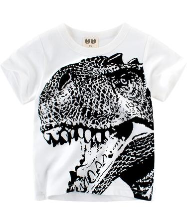 Dinosaur Short Sleeve Toddler Girls Undershirt | Kids Baby Boys Crewneck T Shirt 4-5T - Buy Online on GoSupps.com
