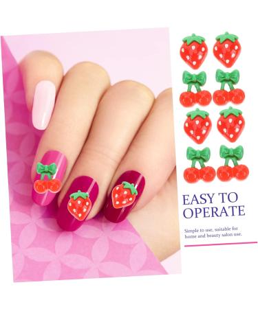 Healeved 120 Pcs Cherry Slices Strawberries Small Flatback Cute Lip Gloss Nail Gothic Home Decor Small Cherry Flatback Craftsman Hand Tools Strawberry Decor Hair Resin 3d Peach Red Fruit - Buy Online on GoSupps.com