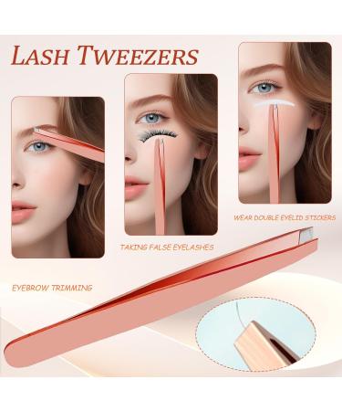 3 Styles Eyelash Tweezers Set Stainless Steel Eyebrow Tweezers Eyelash Curler Eyelash Applicator Tool Eyelash Tweezers Suitable for Beginners Girls and Makeup Artist Gold - Buy Online on GoSupps.com