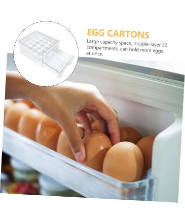 Zerodeko Egg Cartons Layers Organizer Double -layer Tray For Storage Bin Refrigerator Carton Holder Egg Fruit re-usable Egg Tray - Buy Online on GoSupps.com