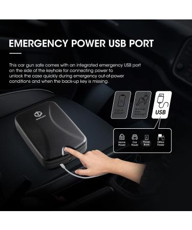 WINCENTPRO Biometric Gun Safe  Fingerprint Pistol Safe Car Handgun Safe Gun Lock Box Case Quick Access with Auto Open Lid - Buy Online on GoSupps.com