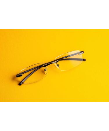 Silac Black Metal 7097 Men's Reading Glasses - Lightweight Durable +2.25 Rectangular Style - Buy Online on GoSupps.com