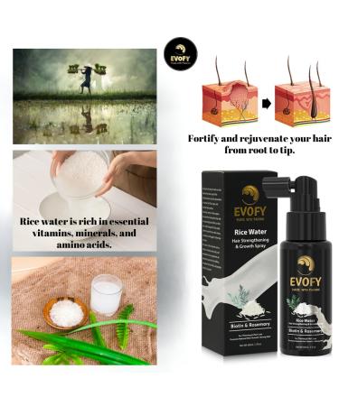 Rice Water Hair Strengthening Spray - Biotin & Rosemary Infused for Thicker Stronger Hair - Growth Serum for Women & Men - Buy Online on GoSupps.com
