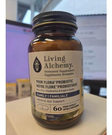 Your Flora Probiotic Family Non-GMO Probiotics with Fermented Soybean Banana & Blueberry for Digestion & Gut Support Prebiotics Postbiotics Digestive Enzymes Living Alchemy 60 Capsules - Buy Online on GoSupps.com