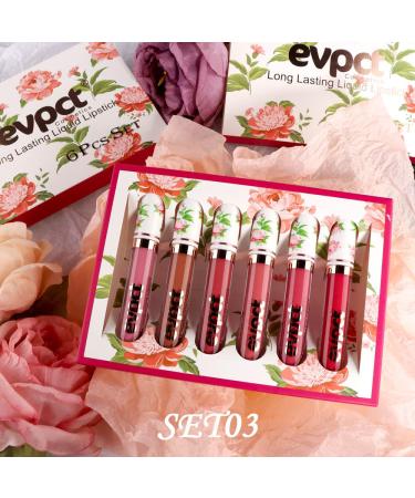 evpct Peony Flower Liquid Matte Lipstick - B-Set03 - Pack of 6 - Buy Online on GoSupps.com