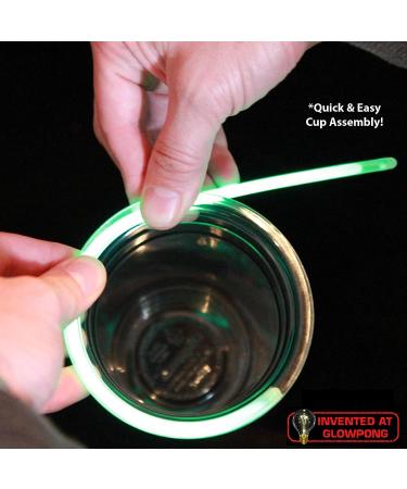 Green vs Blue Glow-in-The-Dark Beer Pong Game Set - 12 Cups, 4 Balls, Charging Unit - Indoor/Outdoor Nighttime Fun - Buy Online on GoSupps.com