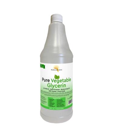 One Quart (32 oz) Vegetable Glycerine/Glycerine USP VG Kosher 99.9% Pure Food Grade