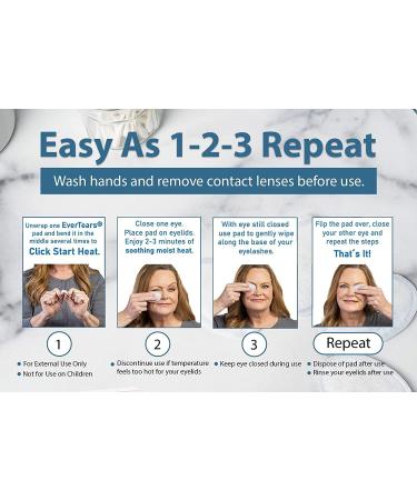 EverTears Dry Eye and Stye Relief Moist Heat Warm Compress with Hyaluronic Acid for Instant Therapy - 30 Count - Buy Online on GoSupps.com