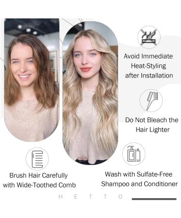 Shop Hetto Remy Real Hair Extensions | #18/613 Ash Blond | 12 Inch 70g - Perfect for a Natural Look! - Buy Online on GoSupps.com