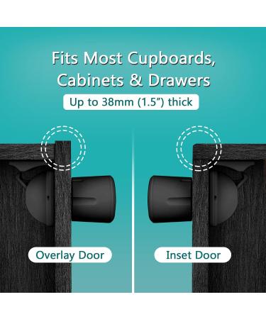 Norjews Child Safety Magnetic Cupboard Locks - 8 Locks & 2 Keys, Easy Install, Invisible Design, No Screws/Drilling - Black (8pc) - Buy Online on GoSupps.com