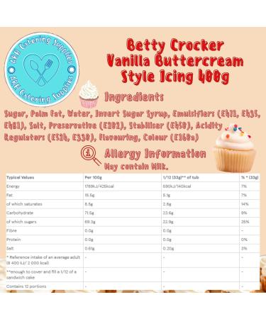 Betty Crocker Velvety Vanilla Cake Mix 425g with Betty Crocker Vanilla Buttercream Style Icing 400g - Buy Online on GoSupps.com