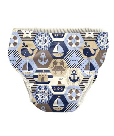 PSS!- Baby swimming pants - Model Sailor Boy - For babies from 3 to 8 kg - M - Unisex - Multi -colored design - absorbent and reusable - waterproof and convenient - 1 piece of Sailor Boy M