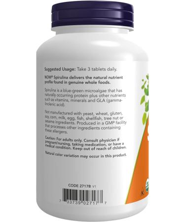 Organic Spirulina 1000 mg Double Strength with Beta-Carotene & B-12 240 Tablets - 240 Count - Buy Online on GoSupps.com