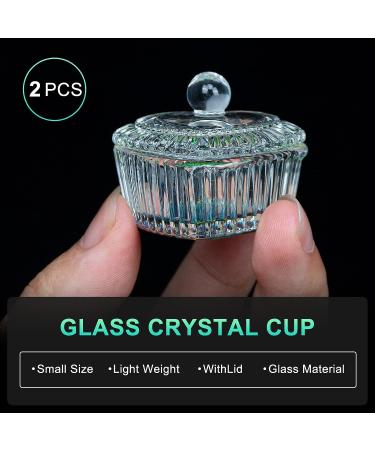 AORAEM 2PCS Nail Tips Art Dappen Dish with Lid - Glass Crystal Cup for Acrylic Liquid Powder - Professional and Home Use - Heart Shape - Buy Online on GoSupps.com