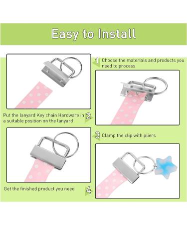 Outus 100 Pieces Key Fob Hardware Key Fob Keychain Wristlet with Split Ring (Silver 1 Inch) Silver 1 Inch - Buy Online on GoSupps.com