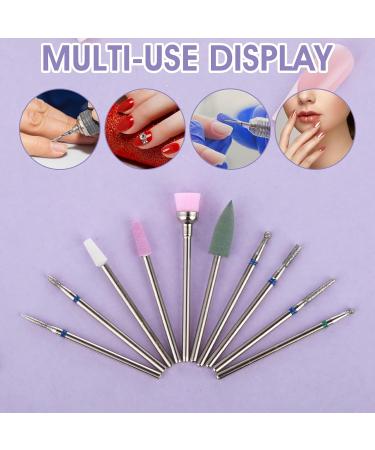 Cobee 10 Pcs Nail Drill Bits Set 3/32" Tungsten Steel Drill Bits for Cuticle Nail Cutter Diamond Cone Shape Carbide Bit Cuticle Remover Nail Extension Bits for Acrylic Gel Nails Cuticle Manicure Tool - Buy Online on GoSupps.com