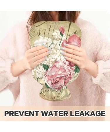 Hot Water Bottle 2L with Vintage Rose Cover | Floral Pain Relief Bag for Winter Warmth - Buy Online on GoSupps.com