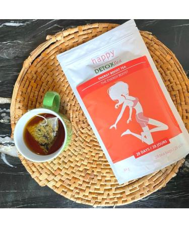  Happy Detox Tea Energy-Boost Tea - Happy Detox Tea - 4 Week Treatment - 28 Sachets - Buy Online on GoSupps.com