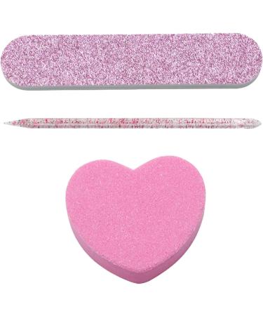 Vjeybv Nail File Buffer Block - Nail Buffer Files Double Sided Emery Board Manicure Tools with Heart-Shaped Buffer Cute Crystal Dot Drill Stick Polishing Shaping Sandpaper File for - Buy Online on GoSupps.com