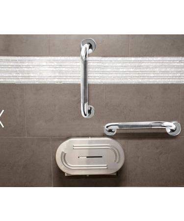 ZUEXT 12 Inch Anti Slip Shower Grab Bar Handle - Chrome Finish Stainless Steel Bathroom Balance Bar - Safety Hand Rail for Elderly and Handicap - Pack of 1 - Buy Online on GoSupps.com