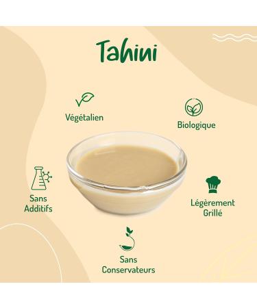 Organic Sesame Tahini - 250 g. Tahin for Chickpea Hummus from Sesame Seeds. Contains Vitamins Protein Fiber and Antioxidants. - Buy Online on GoSupps.com