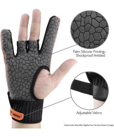 Bowling Gloves Silicone Antiskid Wrist Support Thumb Protector Orange M(2.76 - 3.15) - Snow Fox Sports - Buy Online on GoSupps.com
