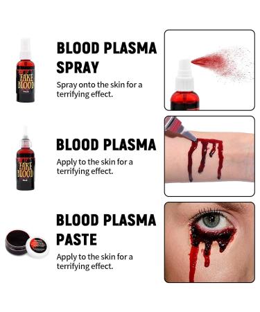 6 Pieces Scar Wax SFX Makeup Kit - Fake Blood Spray Coagulated Blood Gel & Tools for Halloween Cosplay & Special Effects - Buy Online on GoSupps.com
