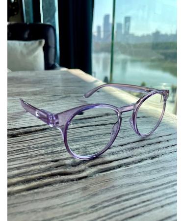 Lanlang 2-Pack Blue Light Filter Reading Glasses for Women - Stylish Anti-Eyestrain & UV Protection in Transparent Pink & Purple 0-3.5 Diopters - Buy Online on GoSupps.com