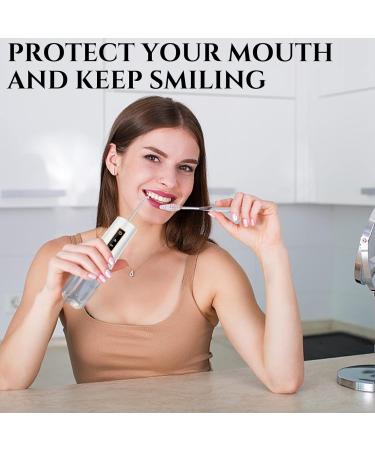 Cordless Water Dental Flosser for Teeth - RUN.SE 230ml Portable Oral Rinse with 3 Modes 4 Interchangeable Nozzles - Rechargeable IPX4 Waterproof Oral Rinse for Home and Travel (white) - Buy Online on GoSupps.com