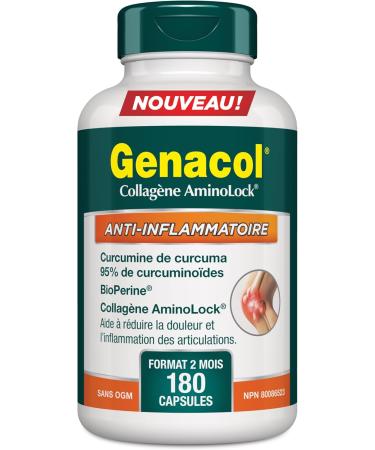 Genacol Turmeric Capsules with Curcumin Black Pepper Bioperine and Patented Collagen Peptides | Helps Reduce Joint Pain and Inflammation | Antioxidant Support | GENACOL Anti-Inflammatory 180 Capsules 180 count (Pack of 1) - Buy Online on GoSupps.com