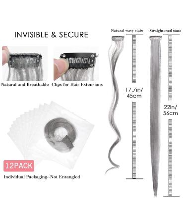 12 PCS DIY Curly Hair Extensions Clip In Highlights - Gray - Perfect for Women & Girls - Buy Online on GoSupps.com