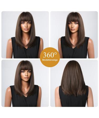 Buy Testar Dark Brown Wigs for Black Women | Medium-Length Bob & Thick Pony - Heat-Resistant Synthetic Hair for Daily Use - Buy Online on GoSupps.com