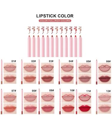 Gireatick 12 Colors High Pigmented Lip Liner Set - Long Lasting, Smudge-proof & Waterproof Velvet Lip Pencil for Professional Results - Buy Online on GoSupps.com