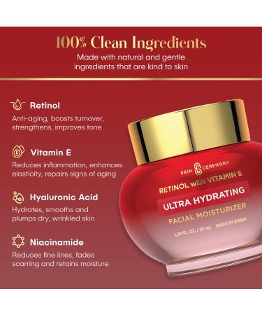 Retinol & Vitamin E Ultra-Hydrating Facial Moisturizer - Anti-Aging Smooths Wrinkles Made in Korea - 1.69 FL.OZ - Buy Online on GoSupps.com