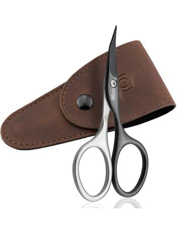 marQus Solingen INOX Titanium self sharpening Nail and Cuticle Scissors, fine, curved and sharp in handy case Precision Scissors, Nail Scissors Germany - Pedicure Beauty Grooming Kit for Nail, Eyebrow