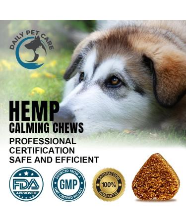 Hemp Dog Calming Treats | Helps with Dog Anxiety Barking Stress Relief Fear Thunderstorm Travel Issues | Natural Dog Calming Product | Hemp Chews Dog Food Anxiety Relief Calming Treats - Buy Online on GoSupps.com